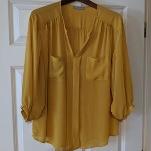Chiffon blouse in beautiful mustard color